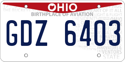 OH license plate GDZ6403