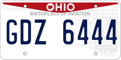 OH license plate GDZ6444