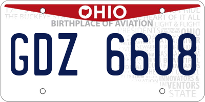 OH license plate GDZ6608