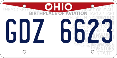 OH license plate GDZ6623