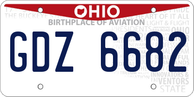 OH license plate GDZ6682