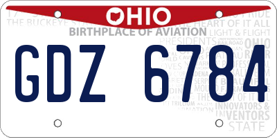OH license plate GDZ6784