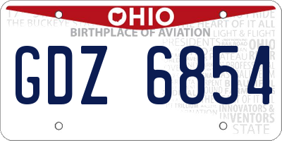 OH license plate GDZ6854