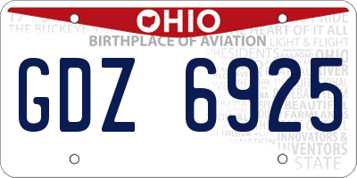 OH license plate GDZ6925