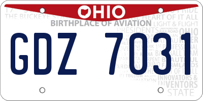 OH license plate GDZ7031