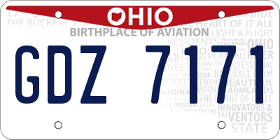 OH license plate GDZ7171