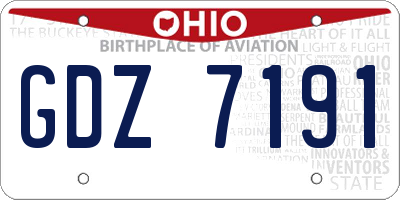 OH license plate GDZ7191