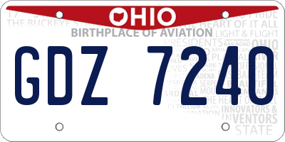 OH license plate GDZ7240