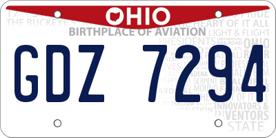 OH license plate GDZ7294
