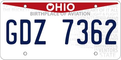 OH license plate GDZ7362