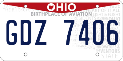 OH license plate GDZ7406