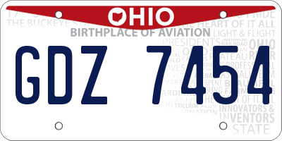 OH license plate GDZ7454