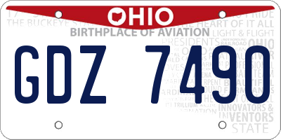OH license plate GDZ7490
