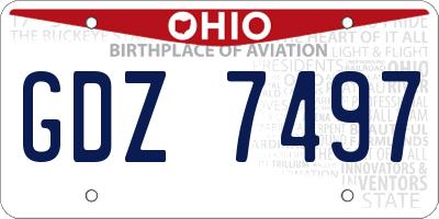 OH license plate GDZ7497