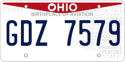 OH license plate GDZ7579