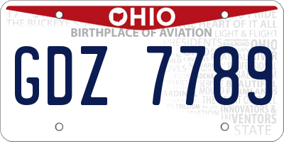 OH license plate GDZ7789