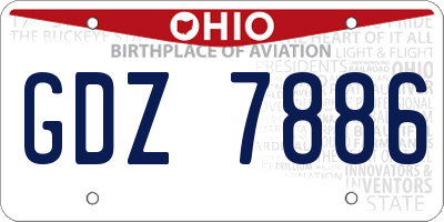 OH license plate GDZ7886