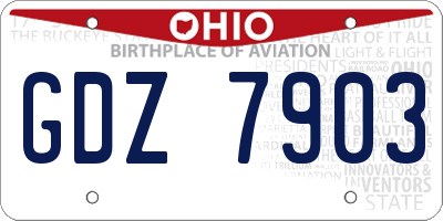 OH license plate GDZ7903