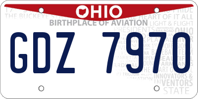 OH license plate GDZ7970