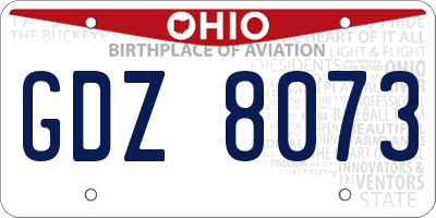 OH license plate GDZ8073