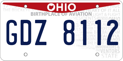 OH license plate GDZ8112
