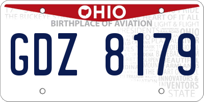 OH license plate GDZ8179