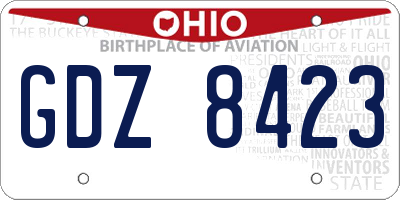 OH license plate GDZ8423