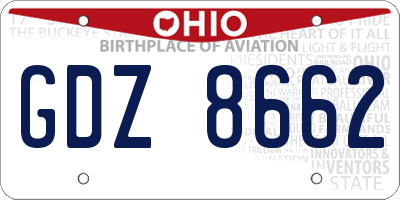 OH license plate GDZ8662