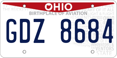 OH license plate GDZ8684