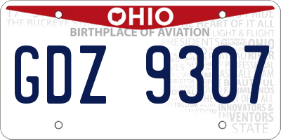 OH license plate GDZ9307