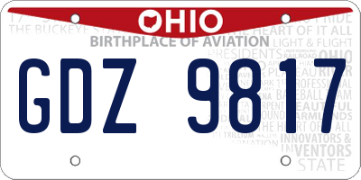 OH license plate GDZ9817