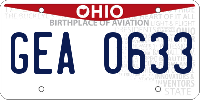OH license plate GEA0633