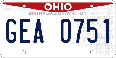 OH license plate GEA0751