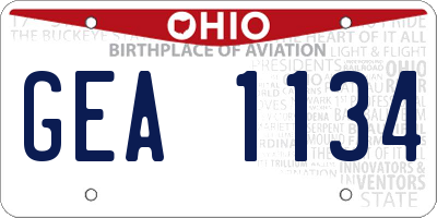 OH license plate GEA1134