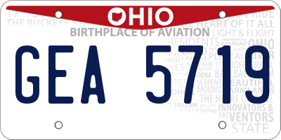 OH license plate GEA5719