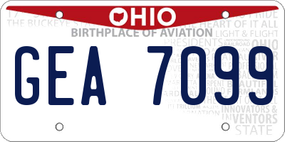 OH license plate GEA7099