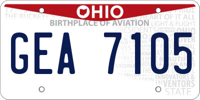 OH license plate GEA7105
