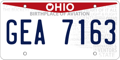 OH license plate GEA7163