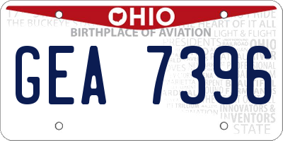 OH license plate GEA7396