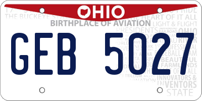 OH license plate GEB5027
