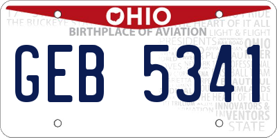OH license plate GEB5341