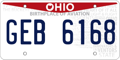 OH license plate GEB6168