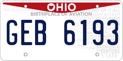 OH license plate GEB6193