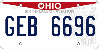 OH license plate GEB6696