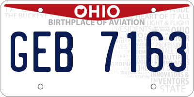 OH license plate GEB7163