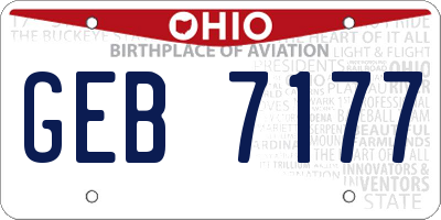 OH license plate GEB7177