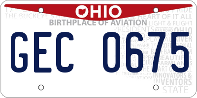 OH license plate GEC0675