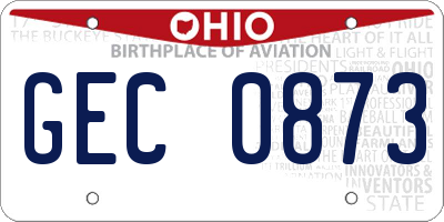 OH license plate GEC0873