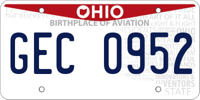 OH license plate GEC0952