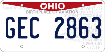OH license plate GEC2863